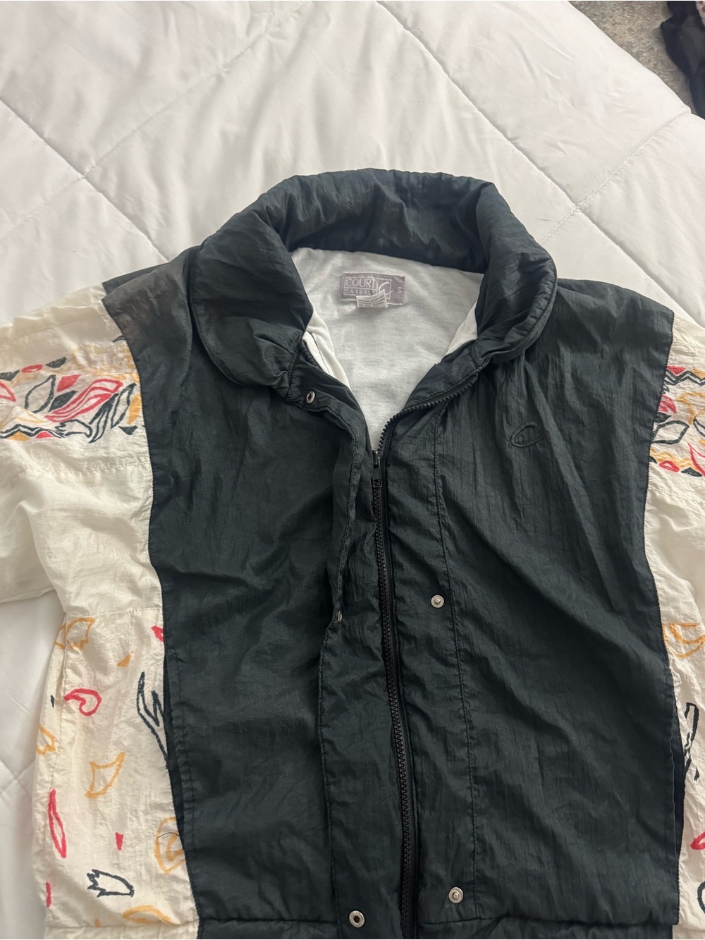 Court Casuals Women's gray and Cream windbreaker Jacket